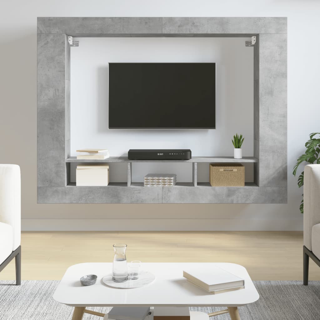 vidaXL tv-møbel 152x22x113 cm konstrueret træ betongrå
