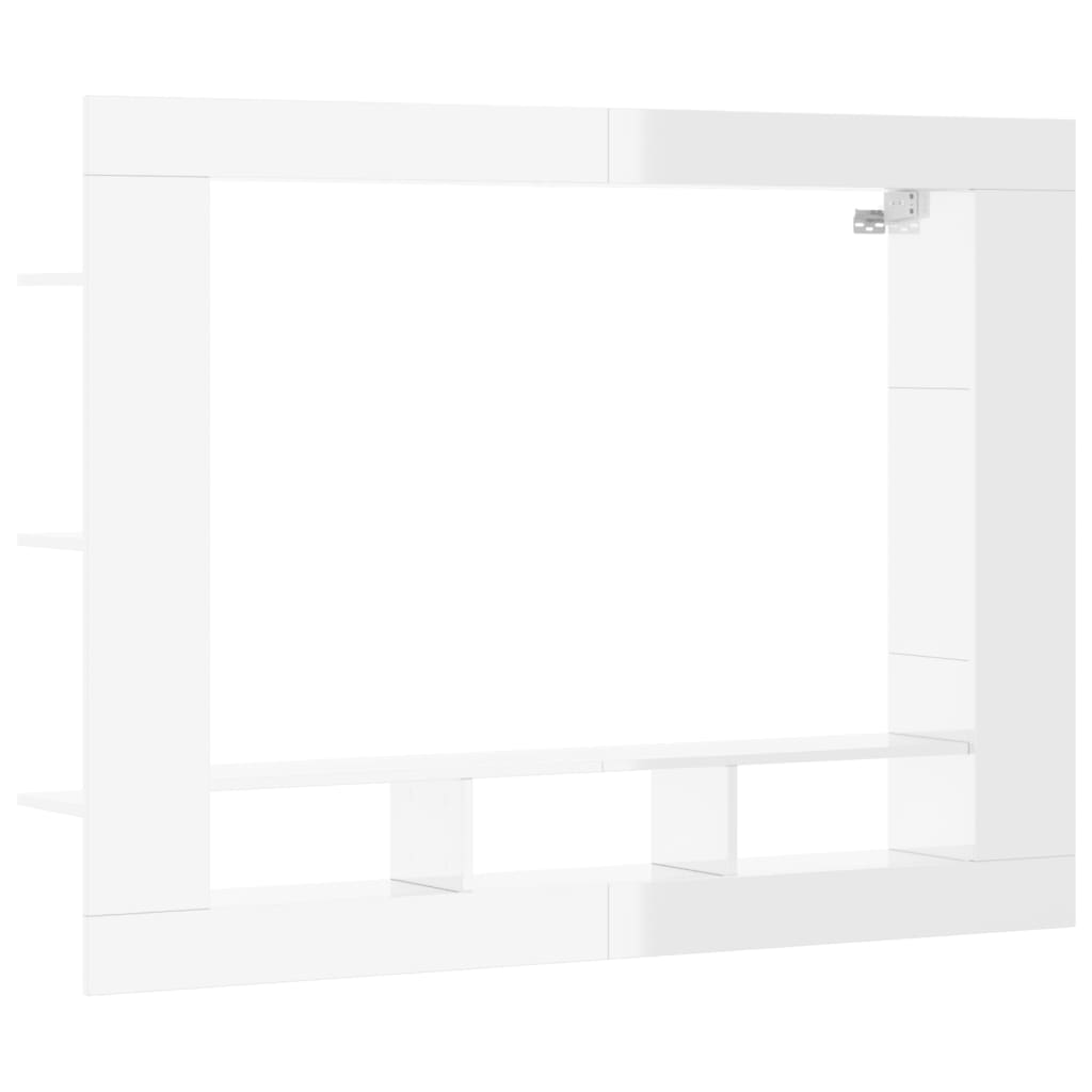 vidaXL Tv-meubel 152x22x113 cm bewerkt hout hoogglans wit