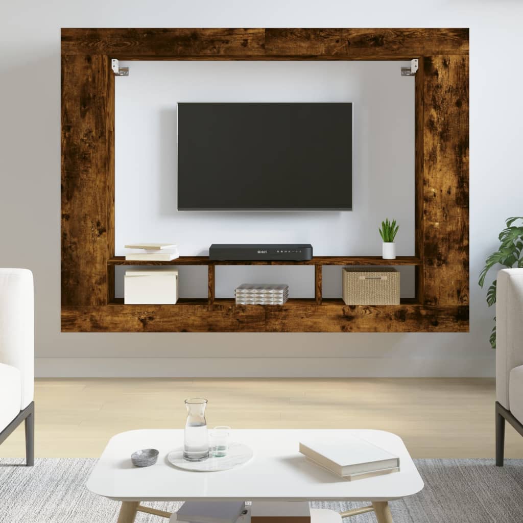 vidaXL TV-Schrank Räuchereiche 152x22x113 cm Holzwerkstoff