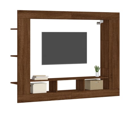 vidaXL Meuble TV ch&ecirc;ne marron 152x22x113 cm bois d'ing&eacute;nierie