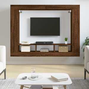 TV skříňka hnědý dub 152 x 22 x 113 cm kompozitní dřevo - obrázek 1