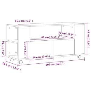 TV skříňka bílá 102 x 34,5 x 43 cm kompozitní dřevo - obrázek 11