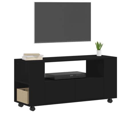 vidaXL Έπιπλο Τηλεόρασης Μαύρο 102x34,5x43 εκ. Επεξεργασμένο Ξύλο
