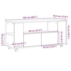 TV skříňka dub sonoma 102 x 34,5 x 43 cm kompozitní dřevo - obrázek 10