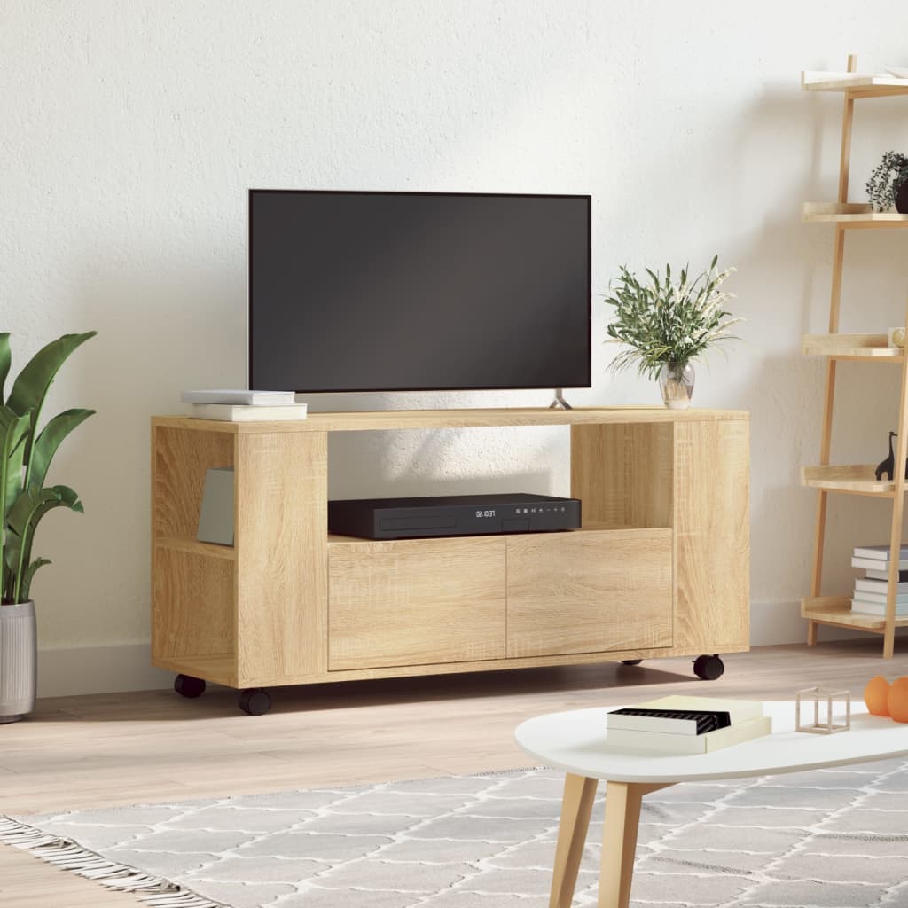 vidaXL tv-bord 102x34,5x43 cm konstrueret træ sonoma-eg