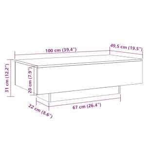 Konferenční stolek kouřový dub 100x49,5x31 cm kompozitní dřevo - obrázek 10
