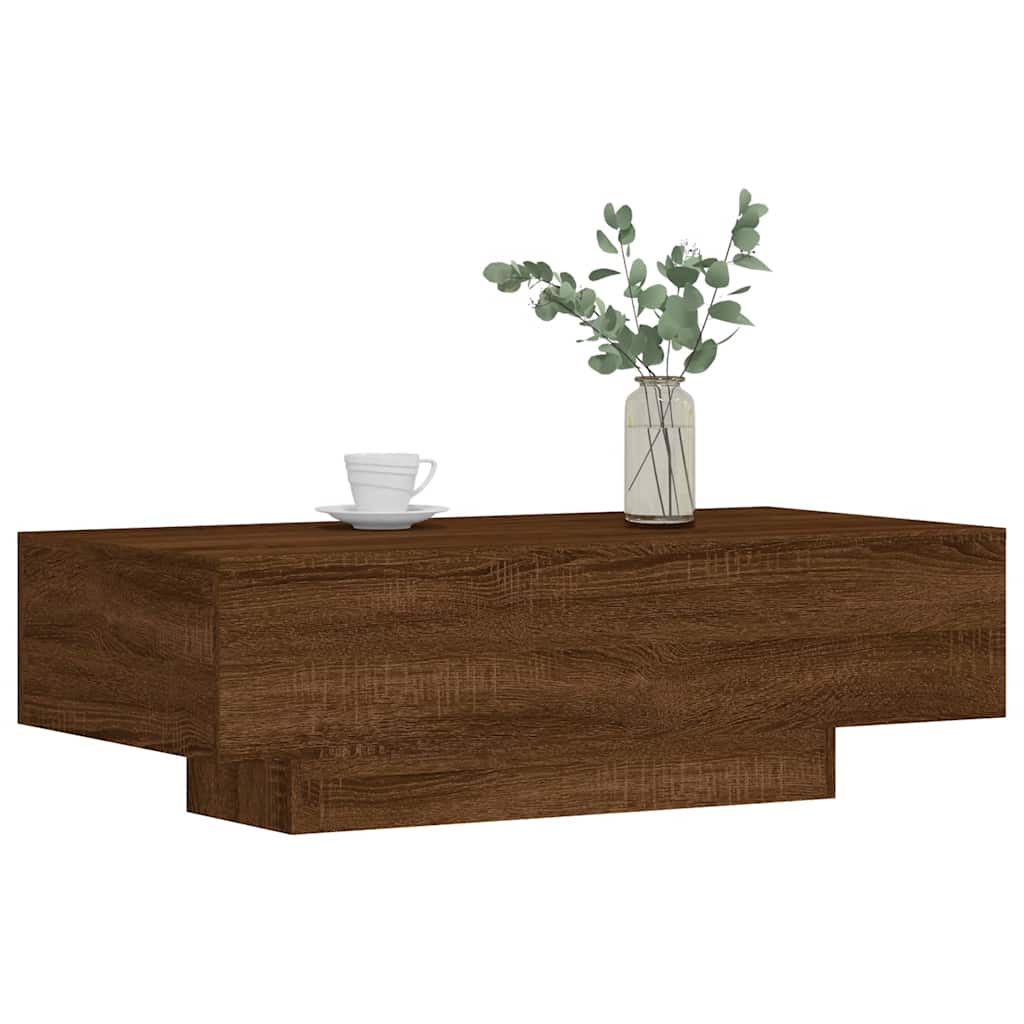 vidaXL Salontafel 100x49,5x31 cm bewerkt hout bruin eikenkleur afbeelding