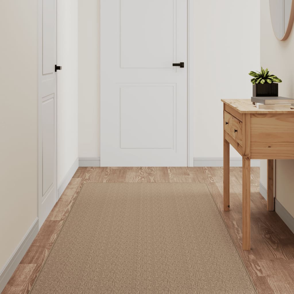 vidaXL Covor traversă aspect sisal, nisipiu, 80x400 cm