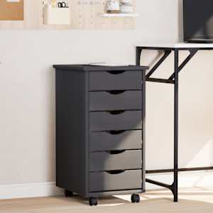 Premična omarica s predali MOSS siva trdna borovina