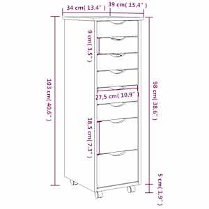 Zásuvková skříňka se zásuvkami MOSS medově hnědá borové dřevo - obrázek 10