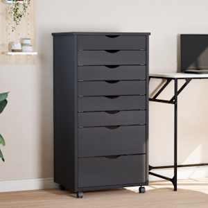 Premična omarica s predali MOSS siva trdna borovina