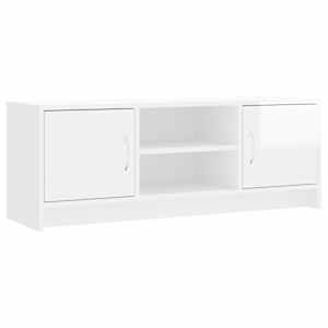 TV skříňka bílá vysoký lesk 102x30x37,5 cm kompozitní dřevo - obrázek 2