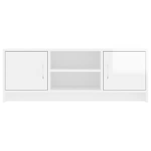 TV skříňka bílá vysoký lesk 102x30x37,5 cm kompozitní dřevo - obrázek 5