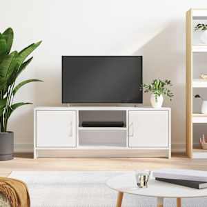 TV skříňka bílá vysoký lesk 102x30x37,5 cm kompozitní dřevo - obrázek 1