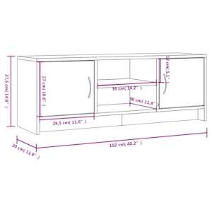 TV skříňka betonově šedá 102x30x37,5 cm kompozitní dřevo - obrázek 11