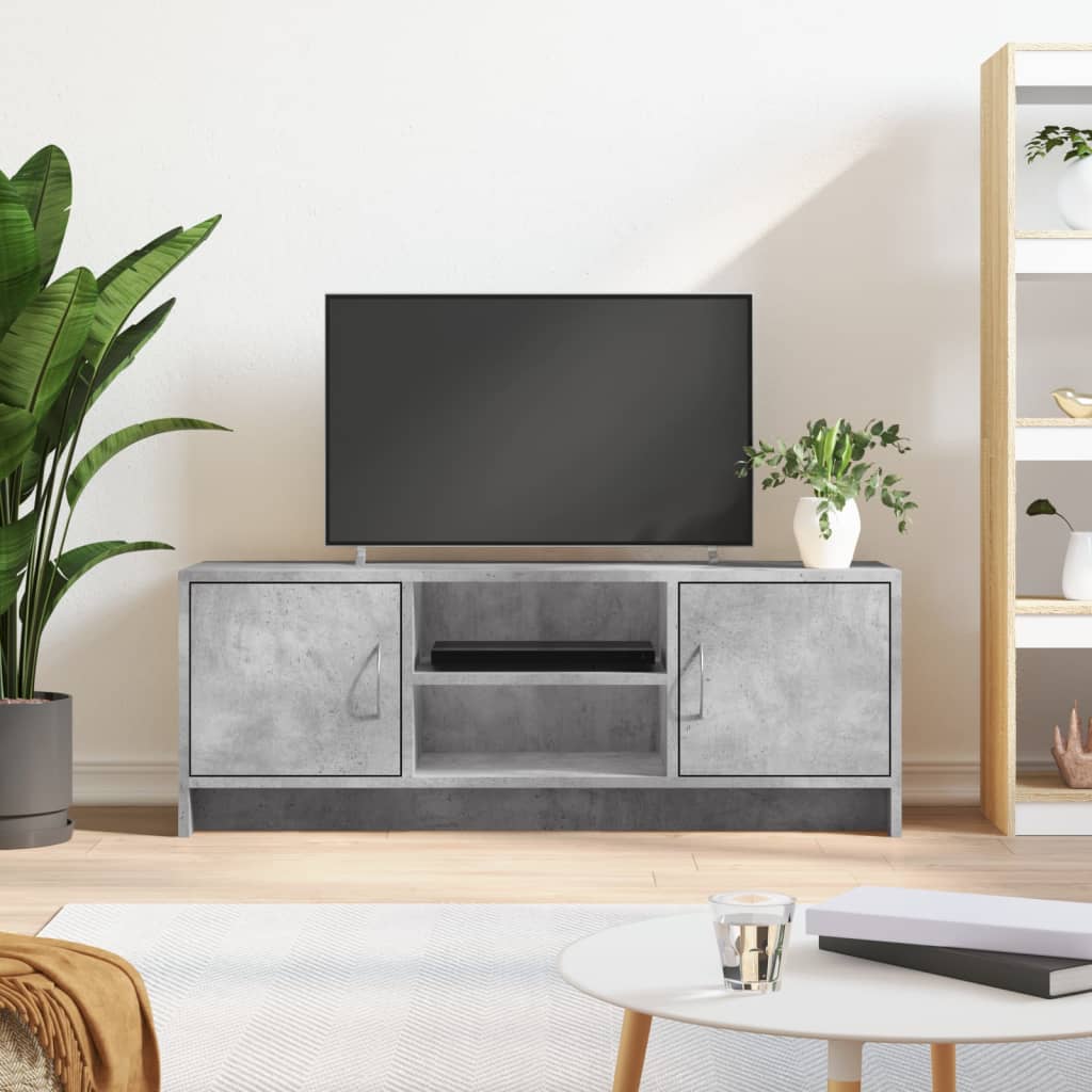 vidaXL Comodă TV, gri beton, 102x30x37,5 cm, lemn prelucrat