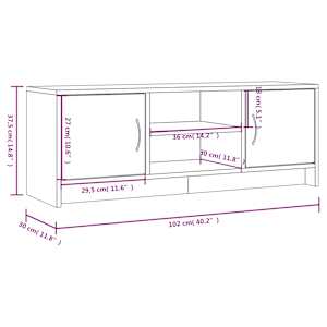 TV skříňka kouřový dub 102x30x37,5 cm kompozitní dřevo - obrázek 11
