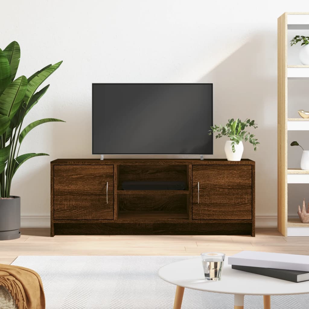 vidaXL Comodă TV, stejar maro, 102x30x37,5 cm, lemn prelucrat