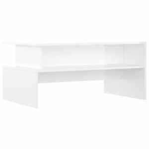 Konferenční stolek lesklý bílý 90x55x42,5 cm kompozitní dřevo - obrázek 2