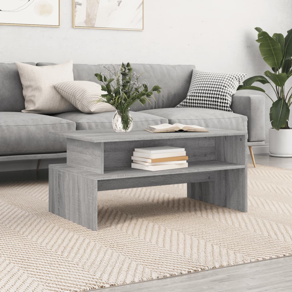 vidaXL sofabord 90x55x42,5 cm konstrueret træ grå sonoma-eg