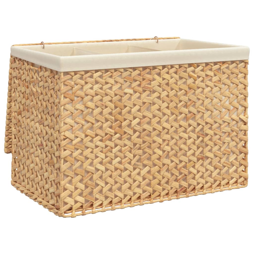 vidaXL Koš na prádlo se 3 přihrádkami 75 x 42,5 x 52 cm vodní hyacint