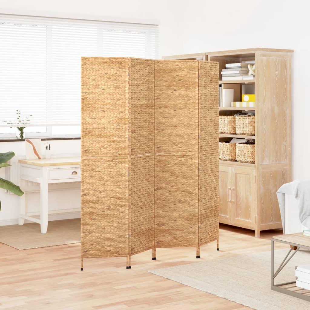 vidaXL Room Divider 4-Panel 163×180 cm Water Hyacinth