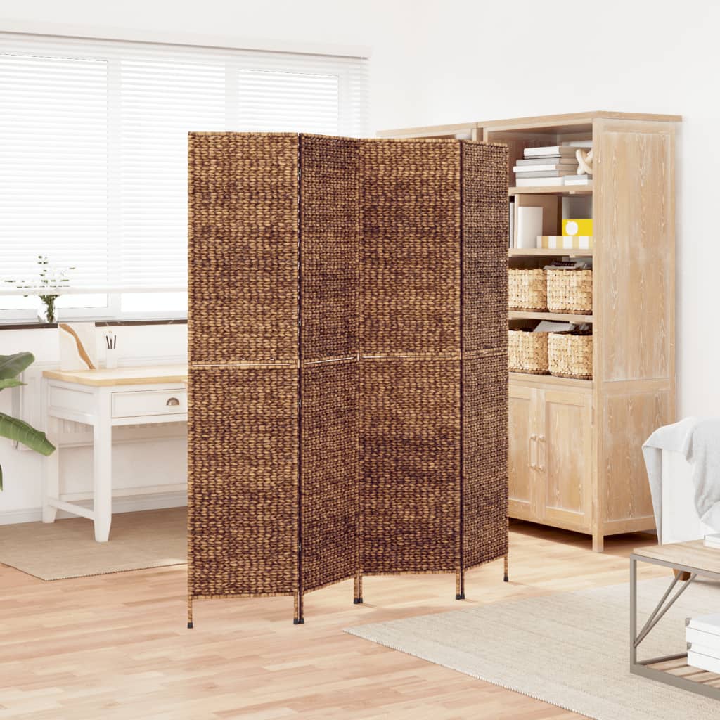  Room Divider Folding Balcony Privacy Screen 5-Panel Water Hyacinth vidaXL