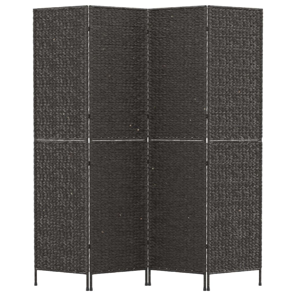 vidaXL Kamerscherm met 4 panelen 163x180 cm waterhyacint zwart afbeelding