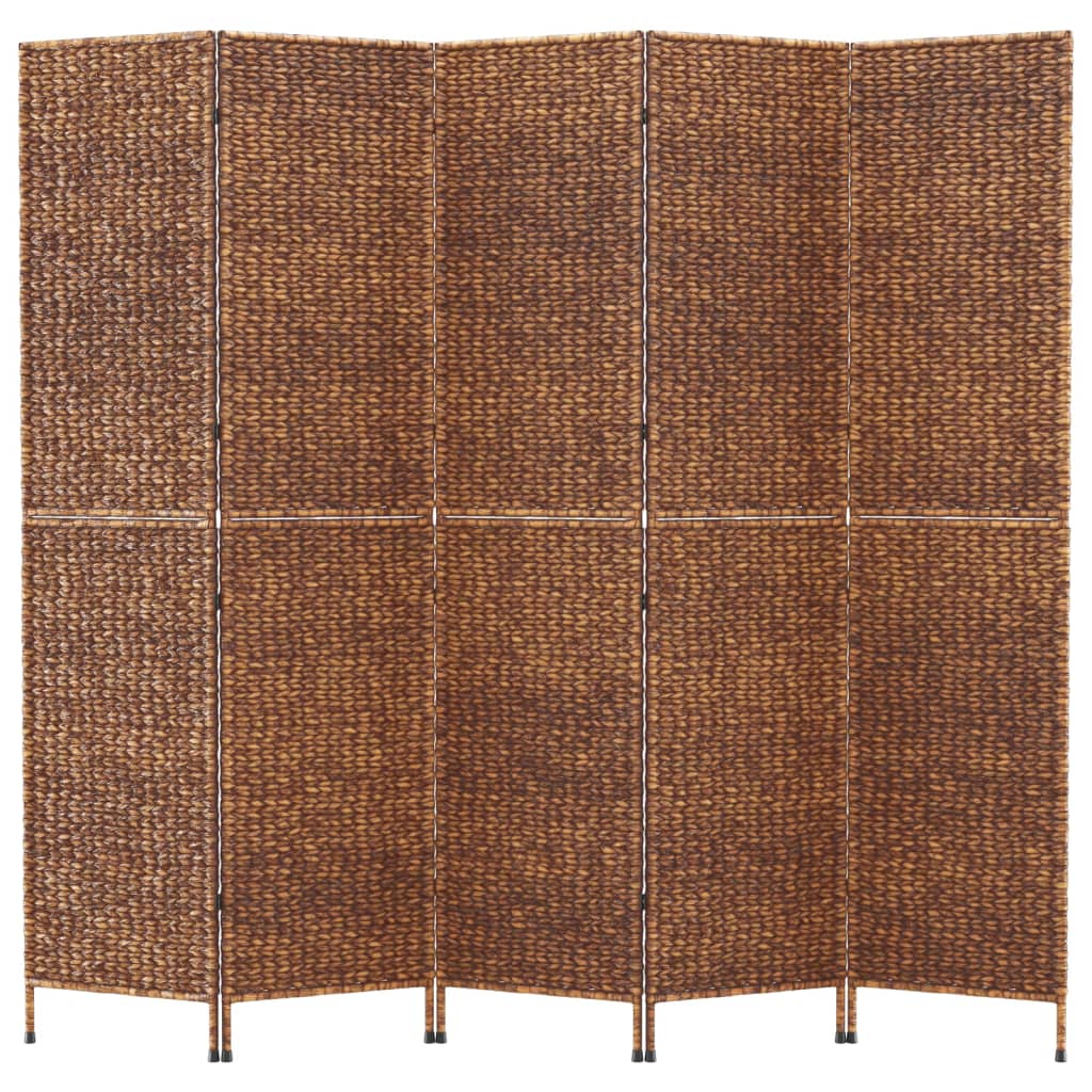 vidaXL Kamerscherm met 5 panelen 205x180 cm waterhyacint bruin
