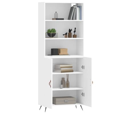 vidaXL Credenza Bianca 69,5x34x180 cm in Legno Multistrato