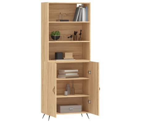 vidaXL Highboard Sonoma Oak 69.5x34x180 cm Engineered Wood