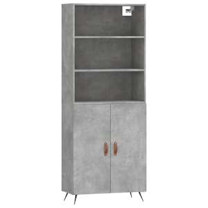 Skříň highboard betonově šedá 69,5x34x180 cm kompozitní dřevo - obrázek 2