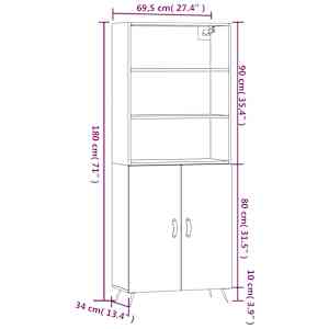 Skříň highboard betonově šedá 69,5x34x180 cm kompozitní dřevo - obrázek 13