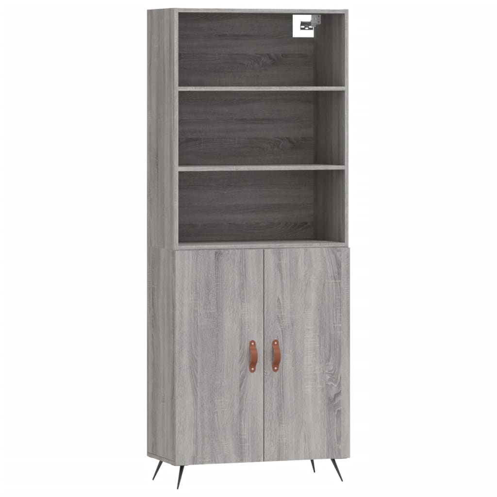 Thumbnail - vidaXL Highboard Grau Sonoma 69,5x34x180 cm Holzwerkstoff