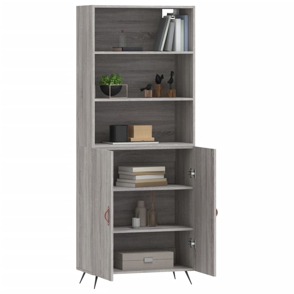 Thumbnail - vidaXL Highboard Grau Sonoma 69,5x34x180 cm Holzwerkstoff
