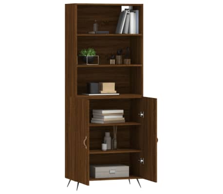 vidaXL Highboard Brown Oak 69.5x34x180 cm Engineered Wood