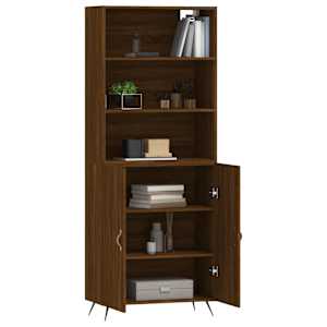 vidaXL Highboard Brown Oak 69.5x34x180 cm Engineered Wood