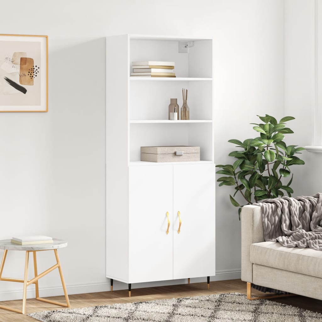 Skříň highboard bílá 69,5 x 34 x 180 cm kompozitní dřevo