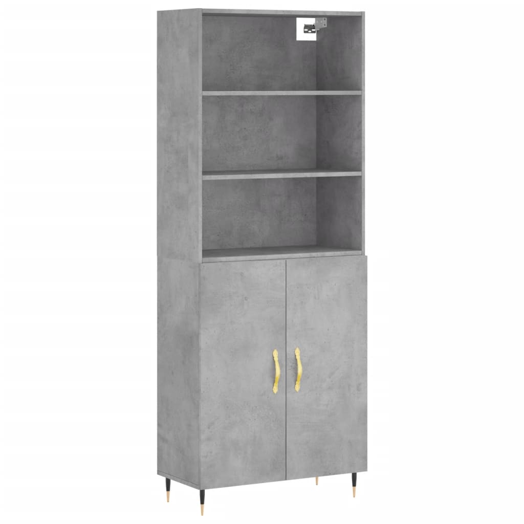 Thumbnail - vidaXL Highboard Betongrau 69,5x34x180 cm Holzwerkstoff