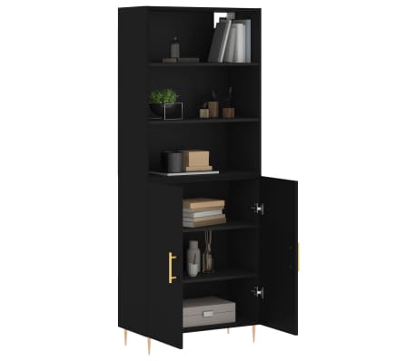 vidaXL Highboard Black 69.5x34x180 cm Engineered Wood