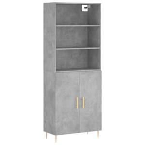 Skříň highboard betonově šedá 69,5x34x180 cm kompozitní dřevo - obrázek 2
