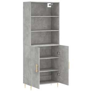 Skříň highboard betonově šedá 69,5x34x180 cm kompozitní dřevo - obrázek 4