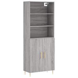 Skříň highboard šedá sonoma 69,5 x 34 x 180 cm kompozitní dřevo - obrázek 2