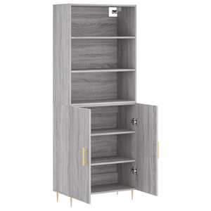 Skříň highboard šedá sonoma 69,5 x 34 x 180 cm kompozitní dřevo - obrázek 4