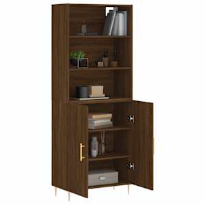 vidaXL Buffet haut Ch&ecirc;ne marron 69,5x34x180 cm Bois d'ing&eacute;nierie