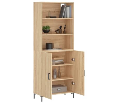 vidaXL Hoge kast 69,5x34x180 cm bewerkt hout sonoma eikenkleurig