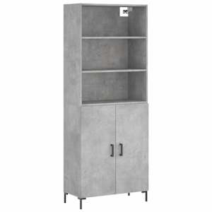 Skříň highboard betonově šedá 69,5x34x180 cm kompozitní dřevo - obrázek 2
