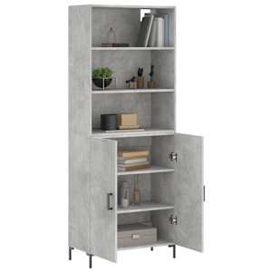 Skříň highboard betonově šedá 69,5x34x180 cm kompozitní dřevo - obrázek 3