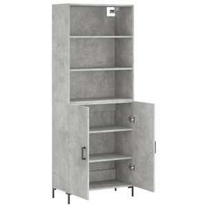 Skříň highboard betonově šedá 69,5x34x180 cm kompozitní dřevo - obrázek 4