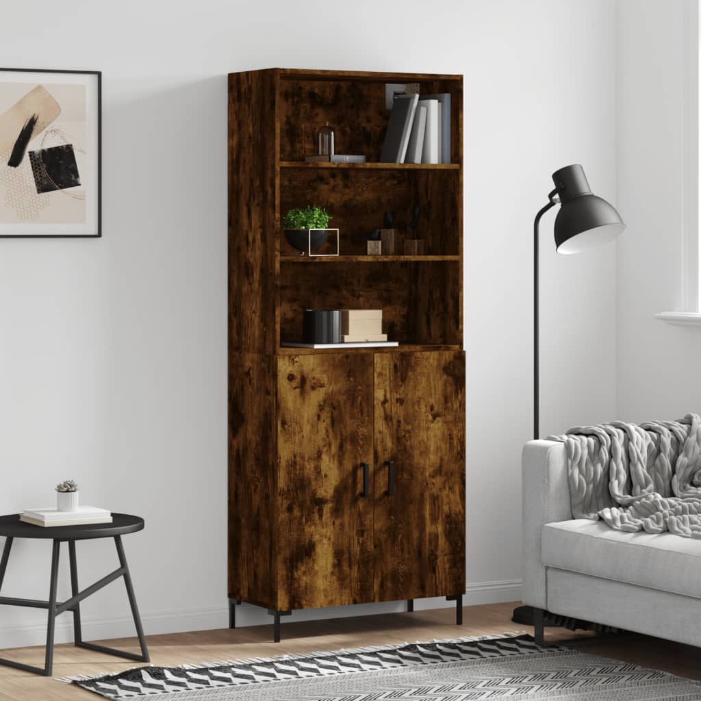 Skříň highboard kouřový dub 69,5 x 34 x 180 cm kompozitní dřevo